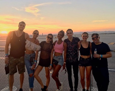 Juan David Borrero with his friends