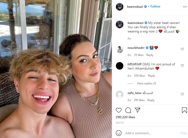 Kareem Hesri's sister Serene Hesri is a cancer survivor