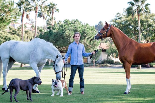 Karl Cook with his horses