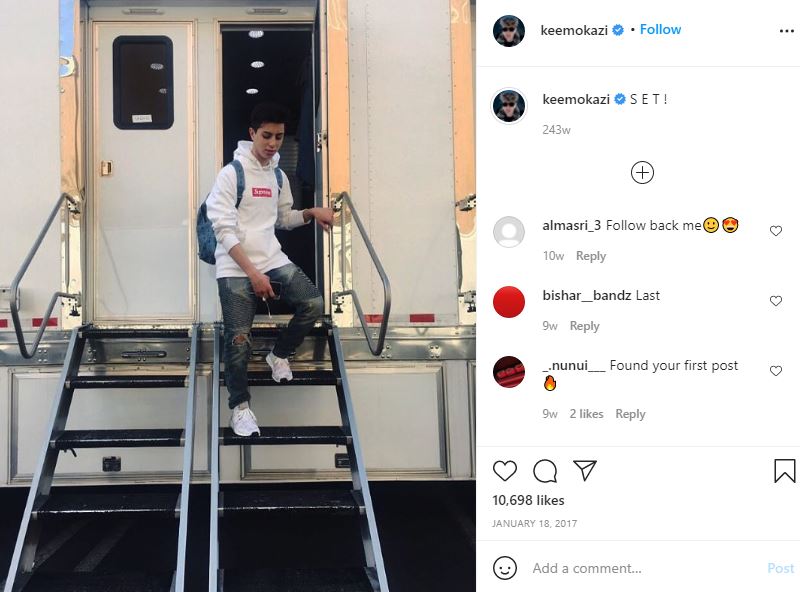 Keemokazi's first Instagram post