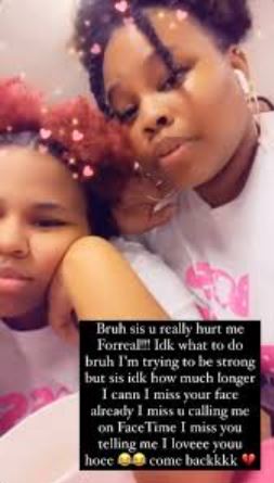 Kevione Faulk's sister post after her death