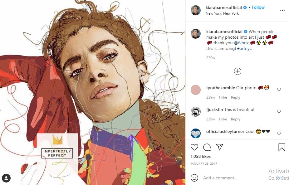 Kiara Barnes's first Instagram post
