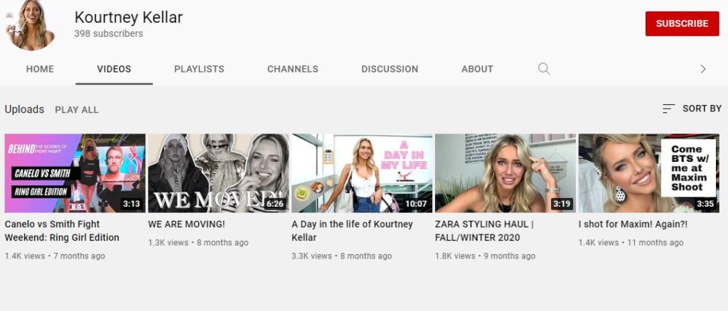 Kourtney Kellar YouTube channel
