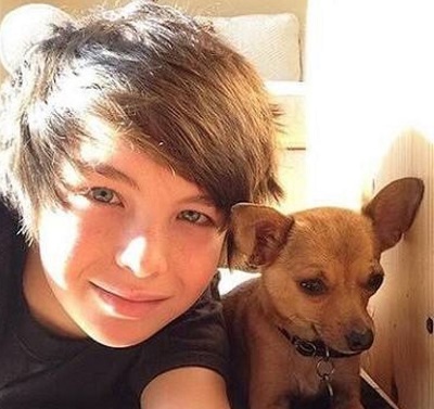 Logan Williams with his pet