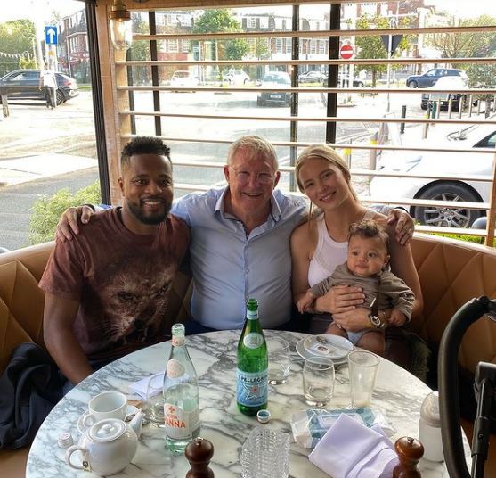 Margaux Alexandra and Patrice Evra did a meeting with Sir Alex Ferguson