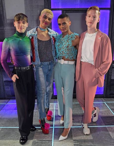 Max Harwood with his friends