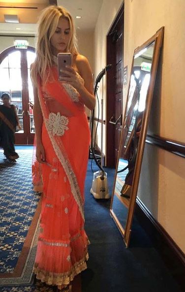 Morgan Stewart in Indian dress