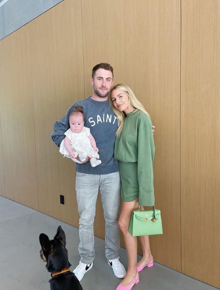 Morgan Stewart with her husband Morgan Stewart and daughter Row Renggli