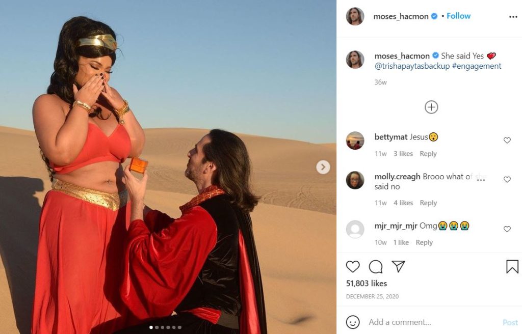 Moses Hacmon proposed Trisha