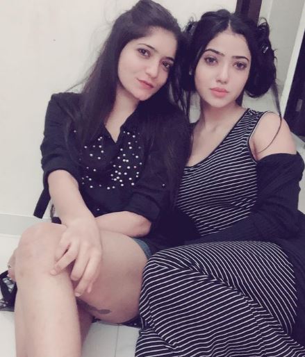 Muskan Sharma with her sister Simran Sharma