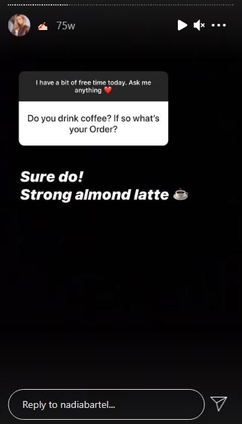 Nadia Bartel is a coffee lover