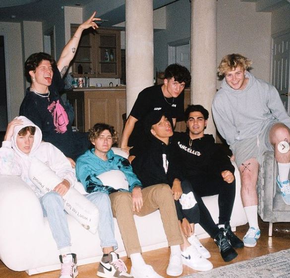 Ondreaz Lopez with the members of The Hype House Group