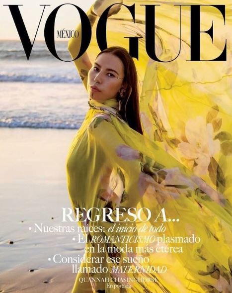 Quannah Chasinghorse featured on the cover page of Vogue