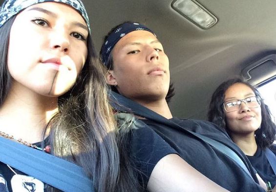 Quannah Chasinghorse with her siblings