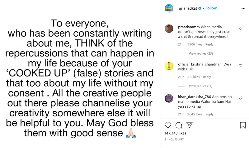 Raj Anadkat opened up on the rumors of dating Munmun Dutta