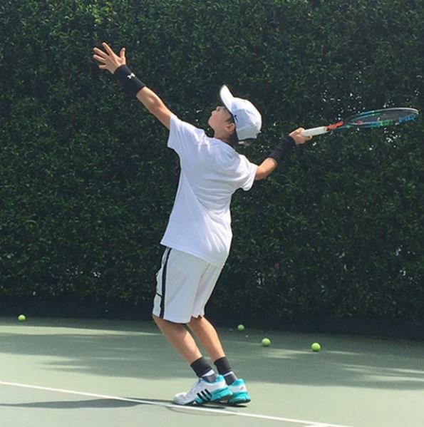 Romeo Beckham played tennis