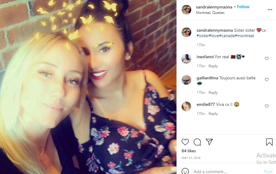 Sandra Evra with her sister