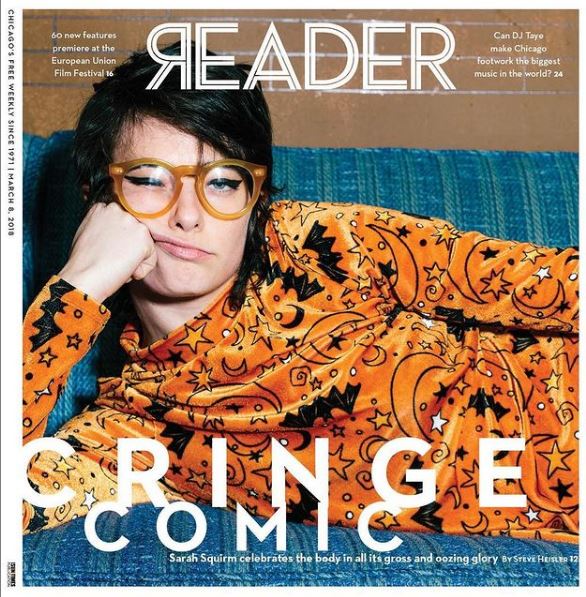 Sarah Squirm featured on Chicago Reader magazine cover