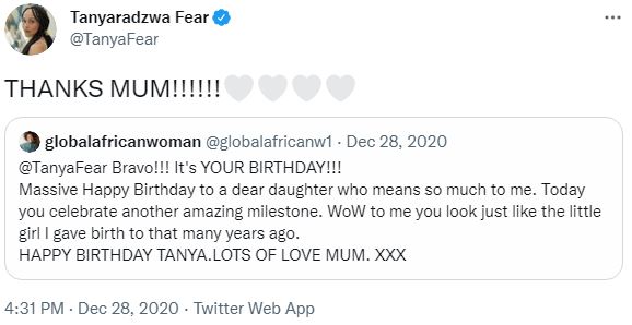 Tanya Fear mother wished her birthday