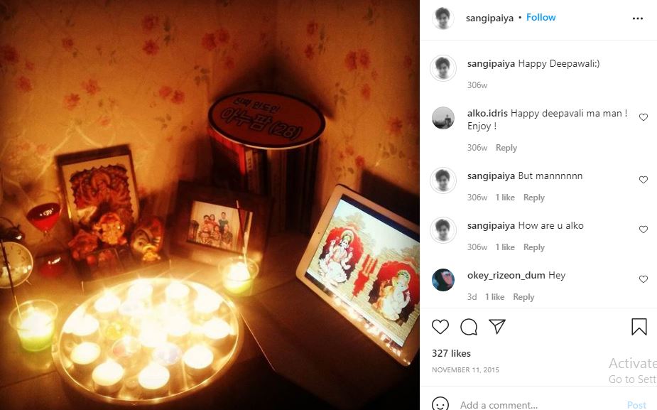 Tripathi celebrated Diwali in Korea