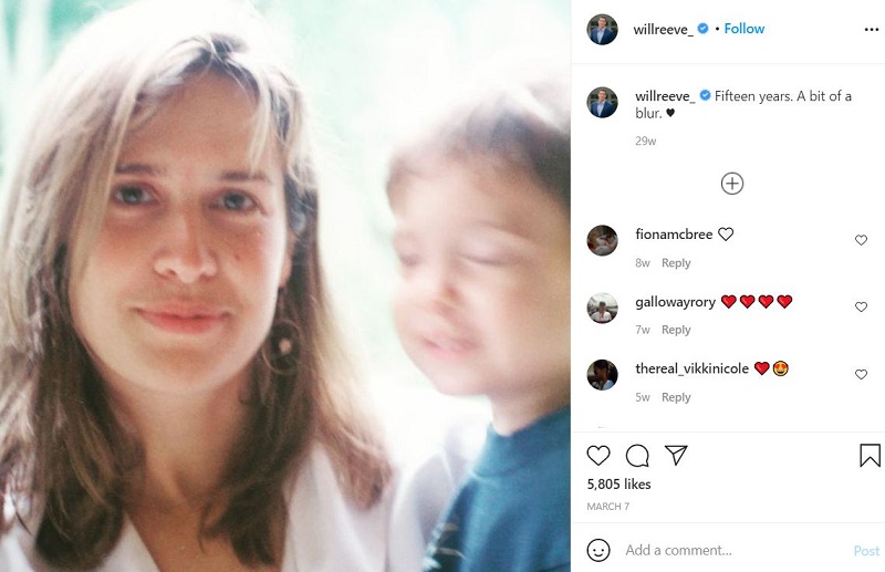 William Reeve shared a pciture of his mother Dana Reeve
