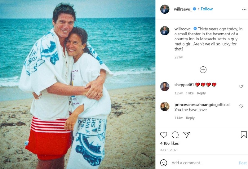 William Reeve shared a picture of his parents Christopher Reeve and Dana Reeve