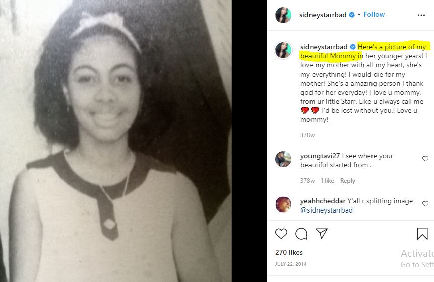 A picture of Sidney Starr's mother