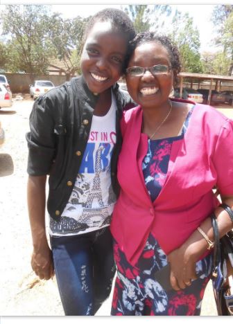 Agnes Triop with her mother