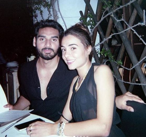 Ahan Shetty with his girlfriend