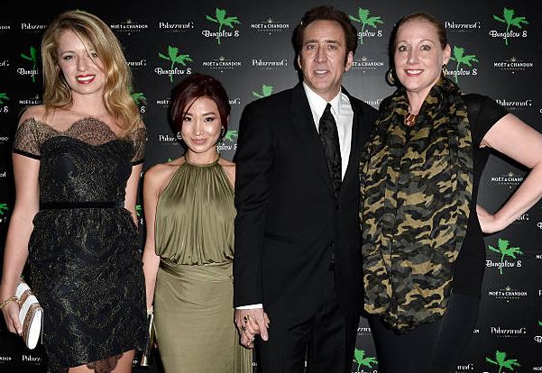 Alice Kim with her husband Nicolas Cage and friends