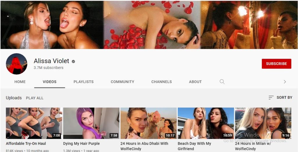 Alissa Violet Youtube channel