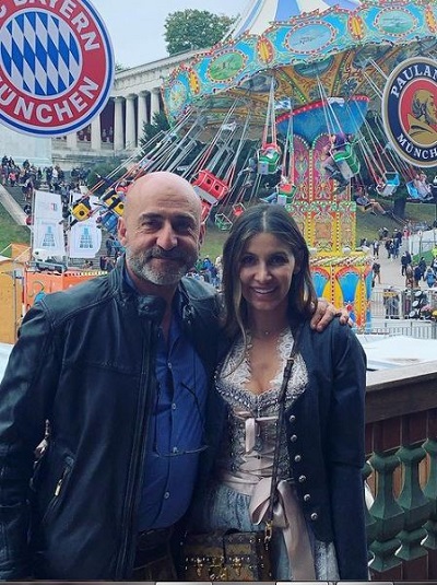 Amelia Ossa Llorente with her father