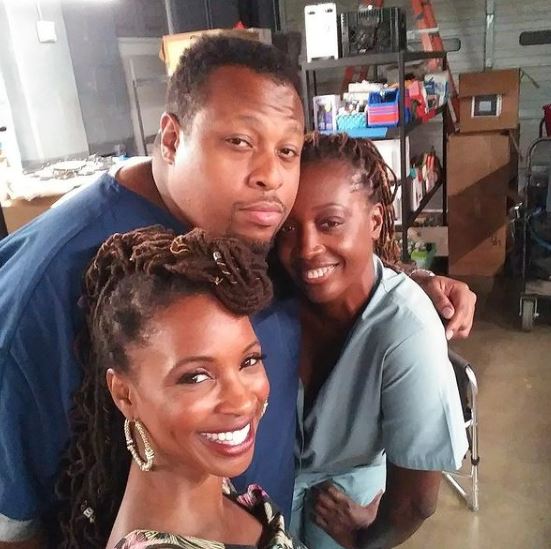 An old photo of Ricarlo Flanagan with Shameless TV Show casts