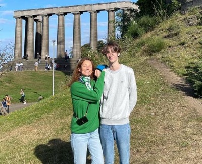 Audrey Marnay with her son Amaël de Betak