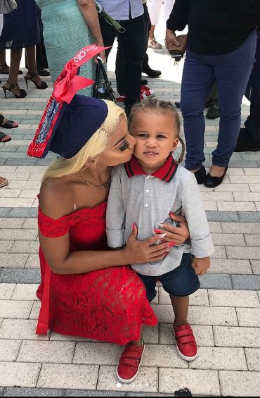Bae with her son Wesley