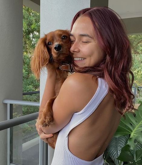 Brooke Blurton and her pet dog Cober