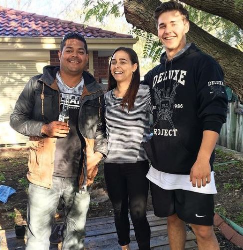 Brooke Blurton with her brothers