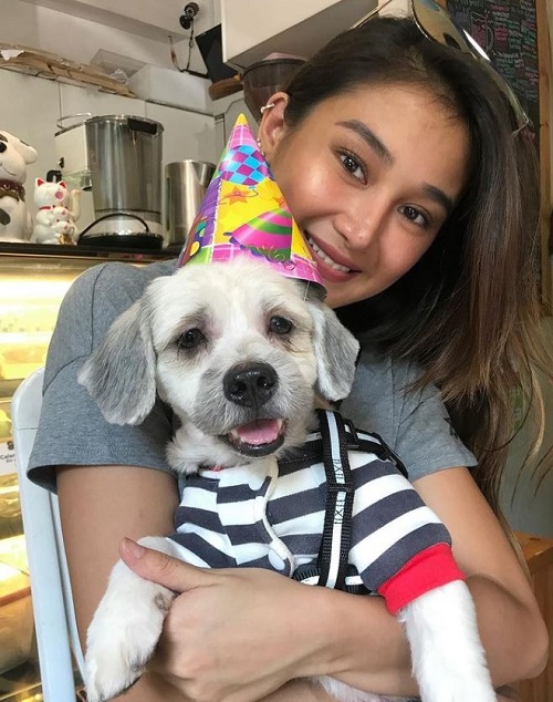 Chie Filomeno was photographed with her dog Luna