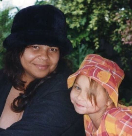 Childhood image of Brooke Blurton with her mom