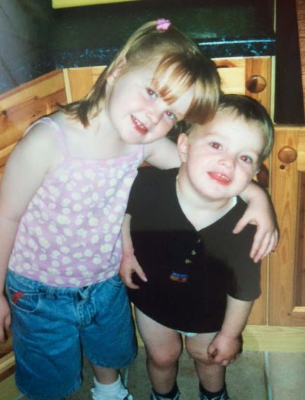 Childhood image of Jane Park with her brother