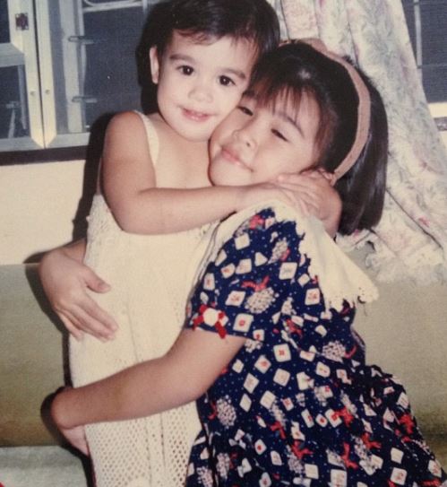 Childhood image of Kate Jagdon with her sister Resh Jagdon