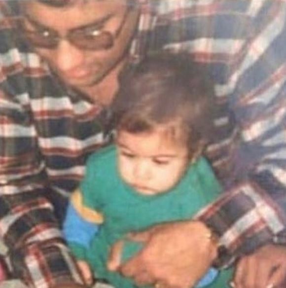 Childhood image of Rajiv Aadatia with his dad