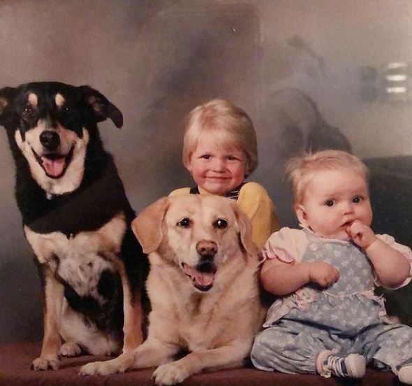 Childhood photo of Hallea with her brother August