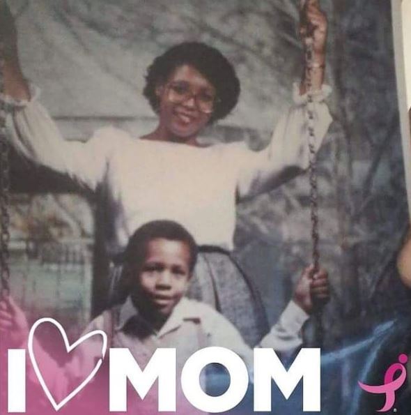 Childhood photo of Ricarlo Flanagan with his mom Keith Flanagan