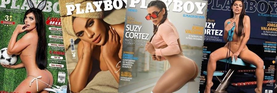 Cortez featured on various playboy magazine