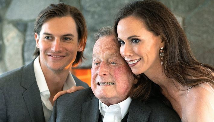 Craig Coyne with Barbara Bush grandfather George H W Bush