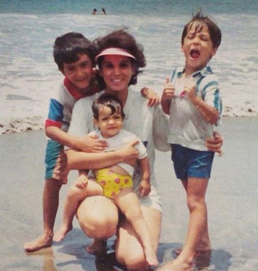 Cristina Rodlo with her mom and siblings