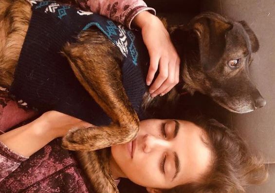 Cristina Rodlo with her pet dog