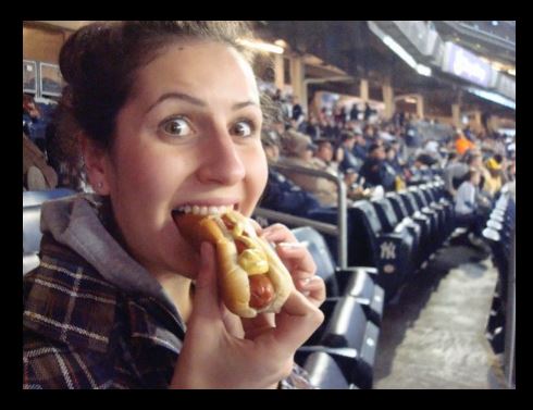 Deanna Atsalas eating pizza
