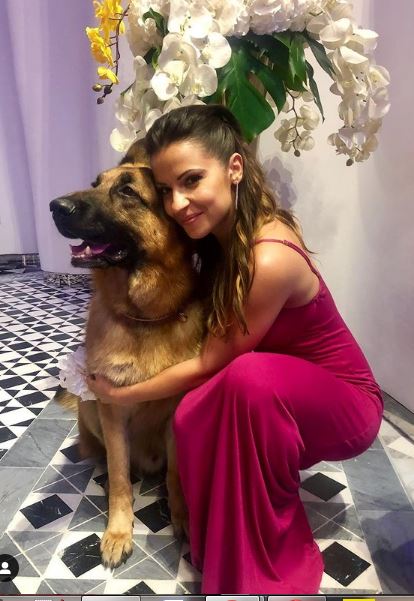 Denitsa Ikonomova with her dog